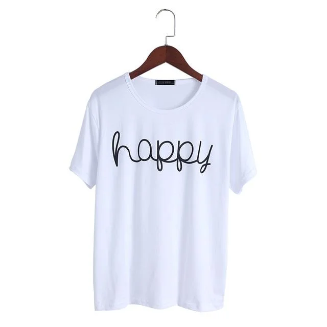 Happy Print T Shirt