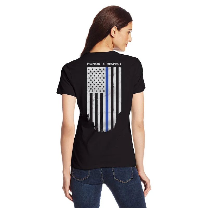 Slim Fit Women's Shirt - Thin Blue Line Honor Respect