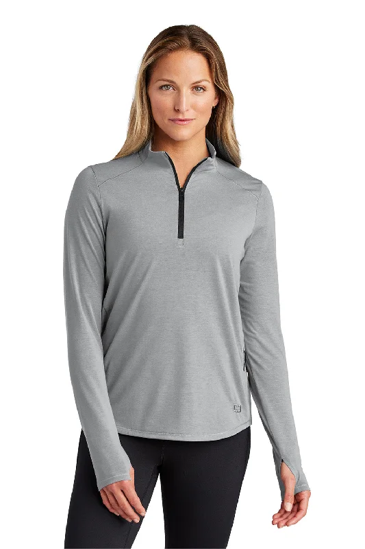 Ogio Womens Motion Moisture Wicking 1/4 Zip Sweatshirt w/ Pocket - Greystone - New