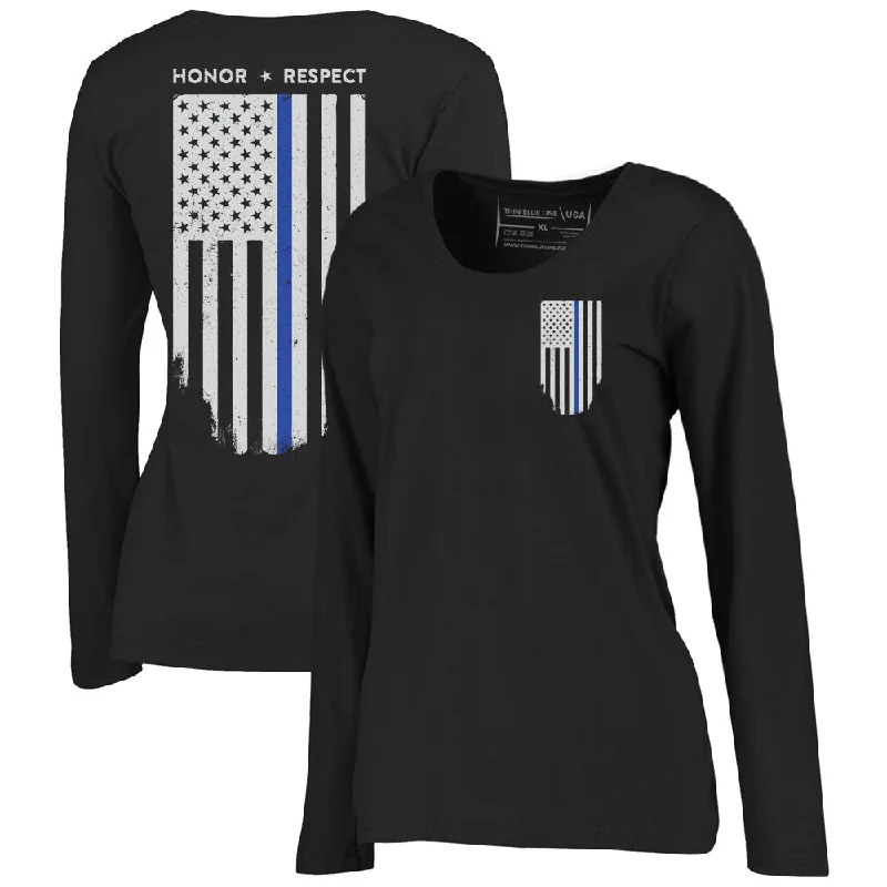 Women's Long Sleeve - Thin Blue Line Honor & Respect