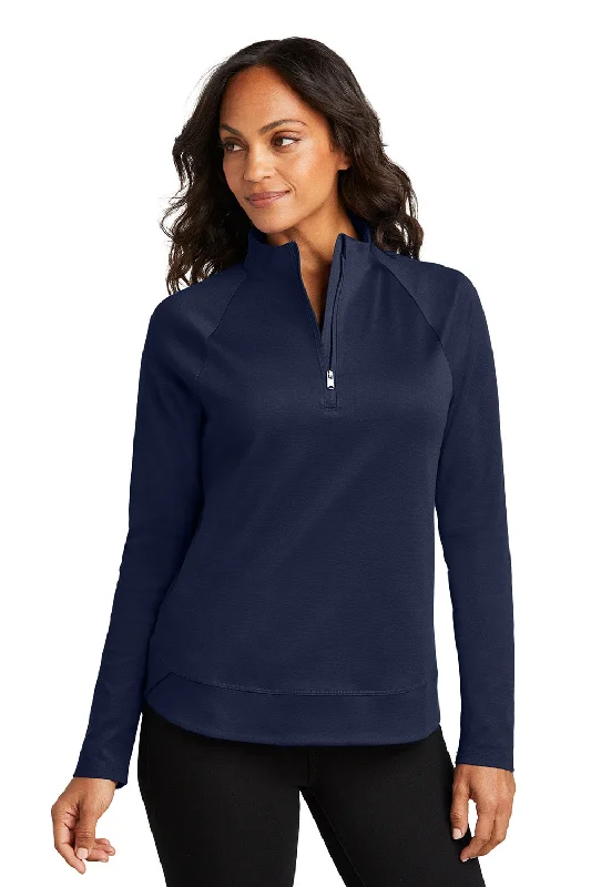 Port Authority Womens C-FREE Cypress Snag Resistant 1/4 Zip Sweatshirt - True Navy Blue - New