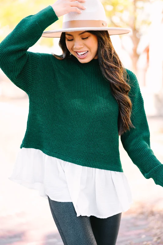 Focus On You Hunter Green Layered Sweater