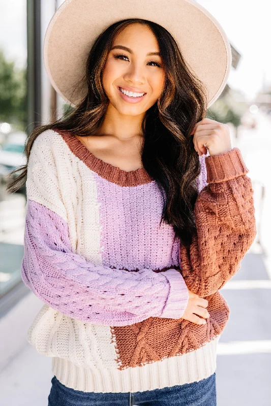 Do Your Best Chocolate Brown Colorblock Sweater