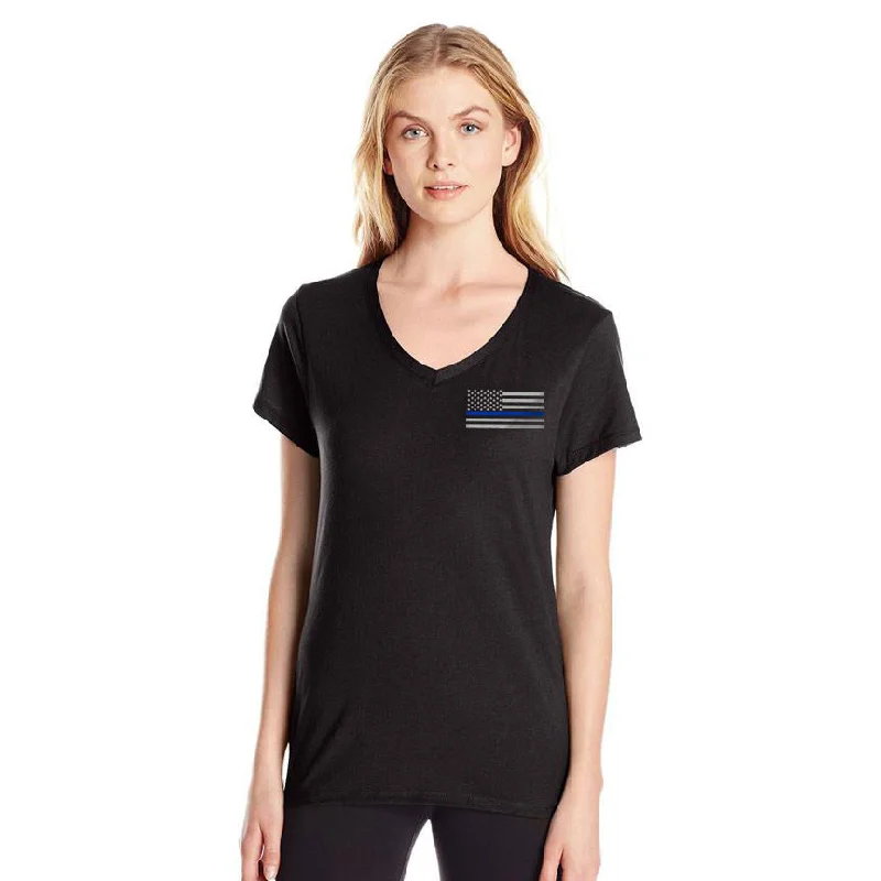 Women's Shirt - Thin Blue Line V-neck