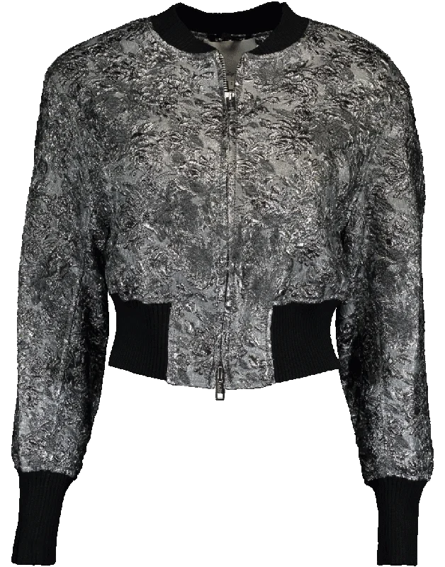 Floral Metallic Bomber