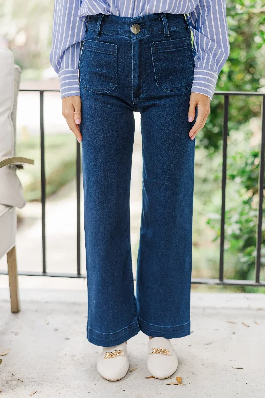 Big Dreams Dark Denim Wide Leg Jeans