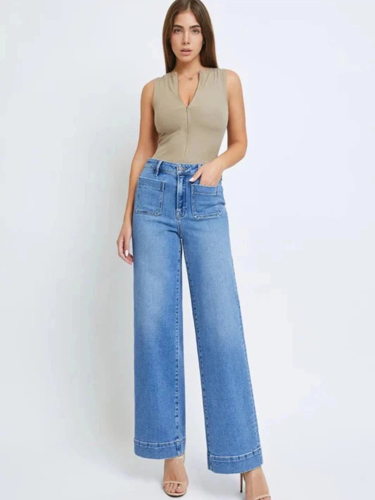 HIDDEN JEANS Nori Front Pocket Wide Leg Jeans