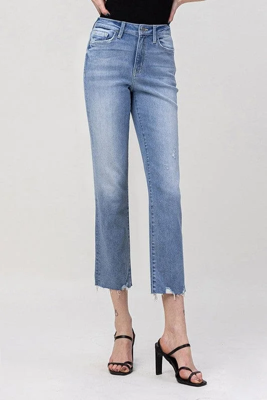 High Rise Crop Straight Jeans *Online Only*