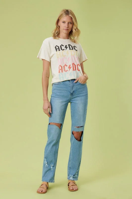 High Rise Distressed Wide Leg Jeans *Online Only*