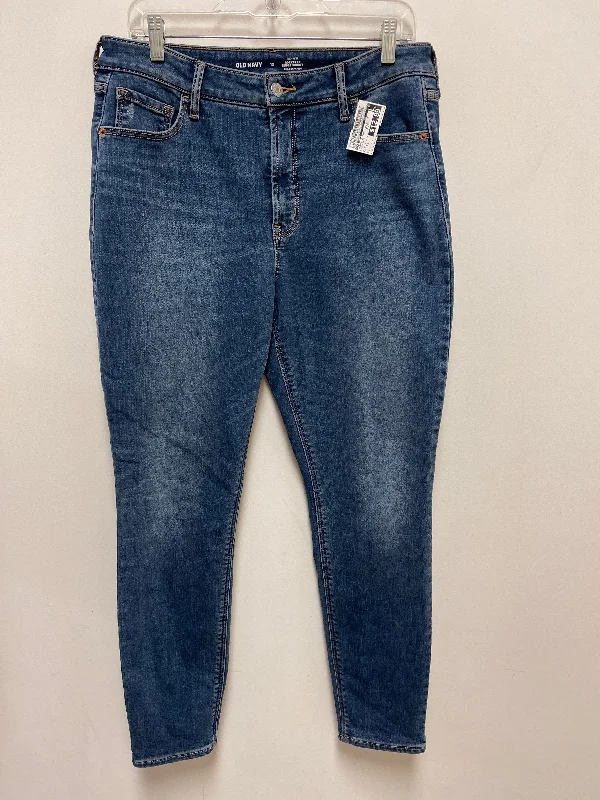 Jeans Skinny By Old Navy In Blue Denim, Size: 12