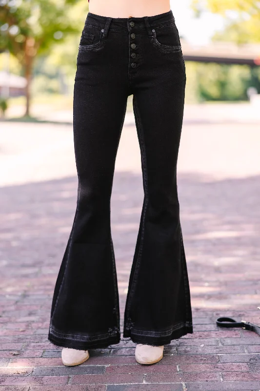 KanCan: Over The Moon High Rise Black Flare Jeans