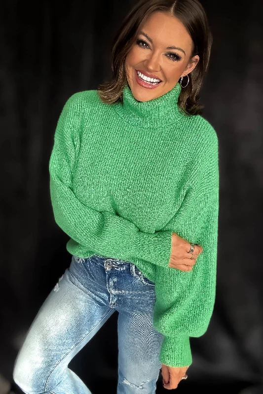 Cozy Vibes Emerald Turtle Neck Sweater