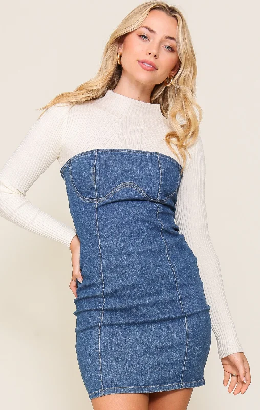 Strapless Denim Mini Dress