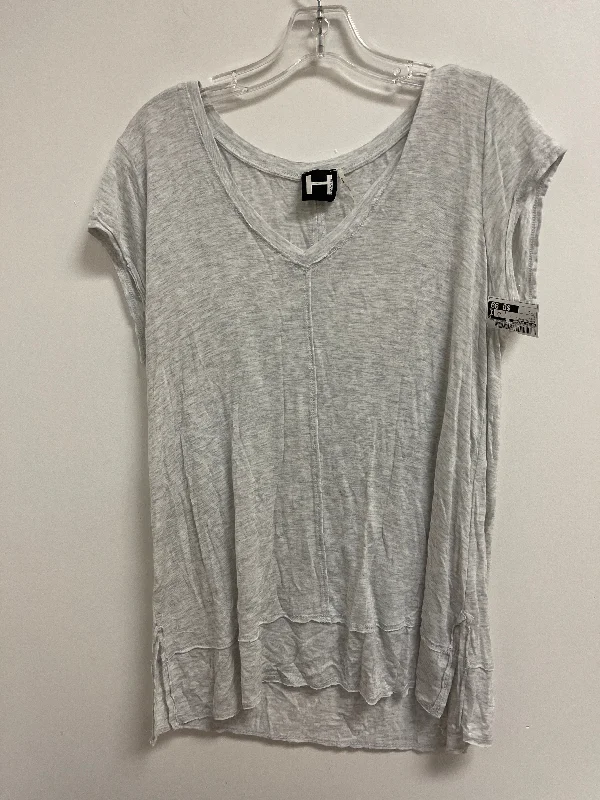 Top Short Sleeve Basic By H For Halston In Grey, Size: L