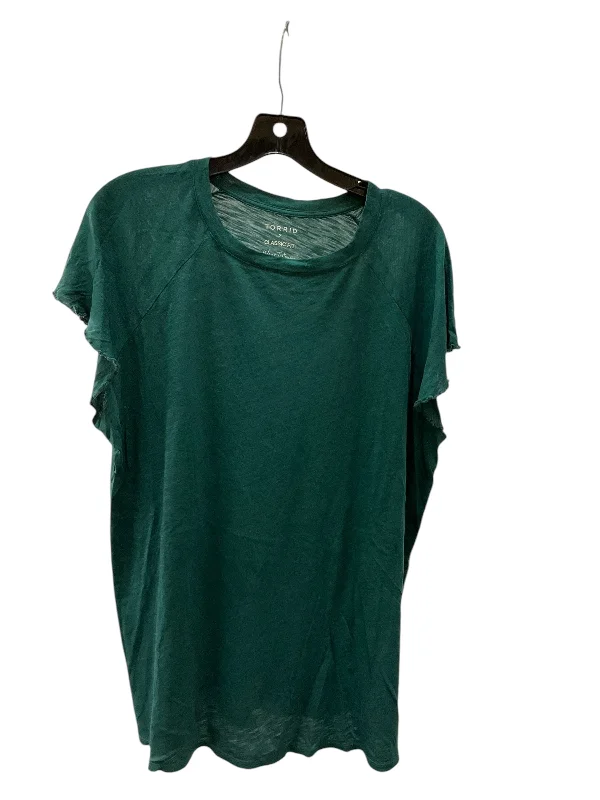 Top Short Sleeve Basic By Torrid In Green, Size: 18