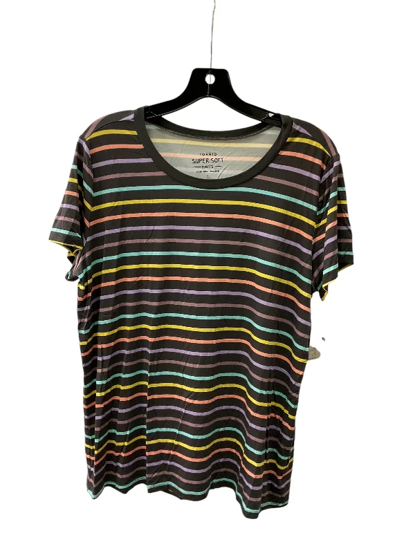 Top Short Sleeve Basic By Torrid In Striped, Size: 14