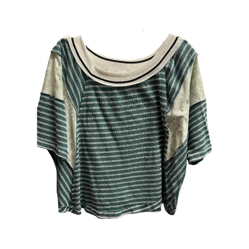 Top Short Sleeve By Ces Femme In Striped Pattern, Size: M