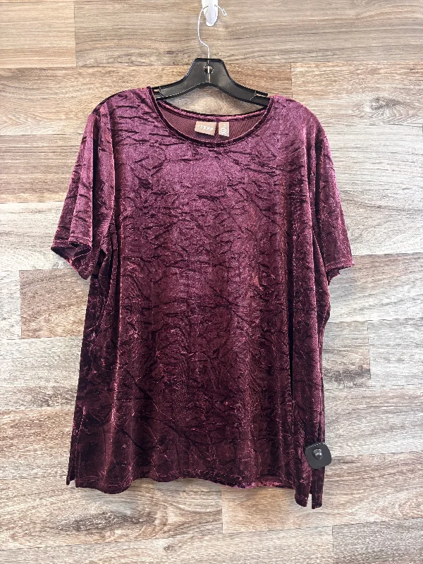 Top Short Sleeve By Chicos In Purple, Size: Xl