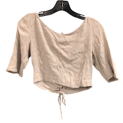 Top Short Sleeve By Free People In Taupe, Size: S