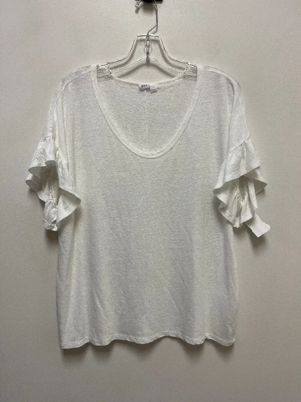 Top Short Sleeve By Gap In White, Size: L