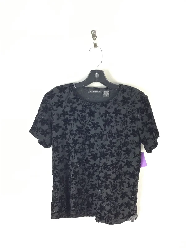 Top Short Sleeve By Impressions In Black, Size: S