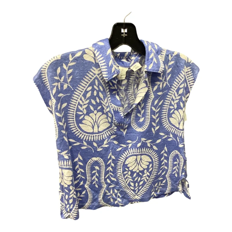 Top Short Sleeve By Joie In Blue & White, Size: M