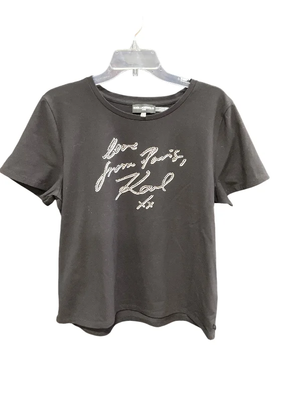 Top Short Sleeve By Karl Lagerfeld In Black, Size: L