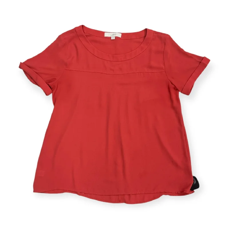 Top Short Sleeve By Loft In Coral, Size: M