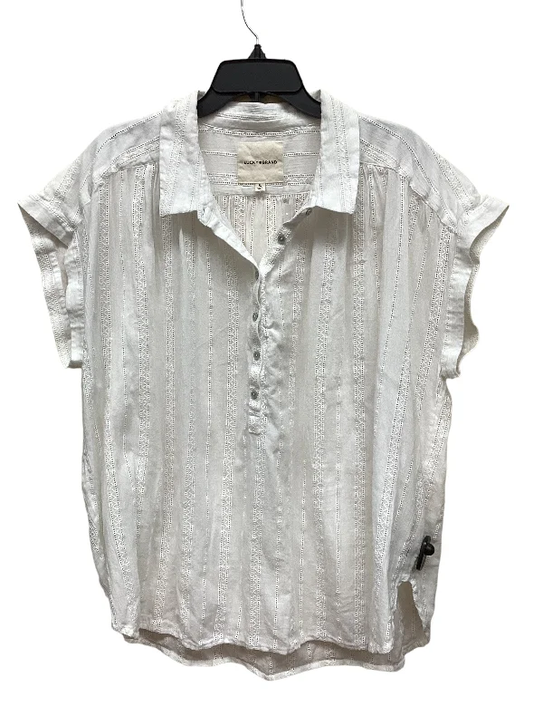 Top Short Sleeve By Lucky Brand In White, Size: Xl