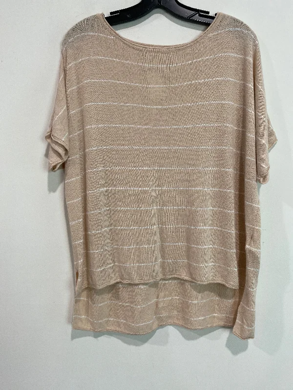 Top Short Sleeve By Max Studio In Beige, Size: M