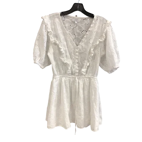 Top Short Sleeve By MIOUS MUSE In White, Size: L