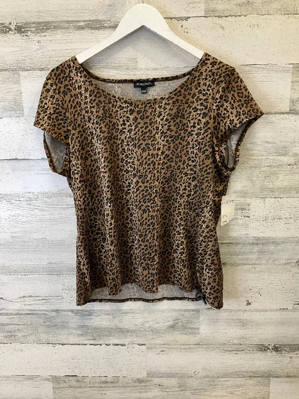 Top Short Sleeve By Notations In Animal Print, Size: L