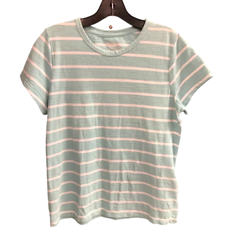 Top Short Sleeve By Time And Tru In Striped Pattern, Size: M