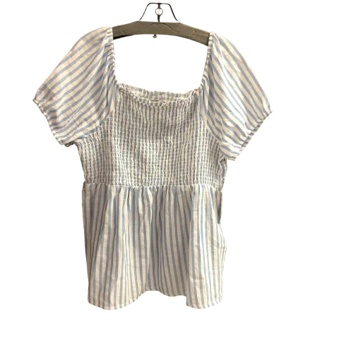 Top Short Sleeve By Unique Spectrum In Striped Pattern, Size: Xl