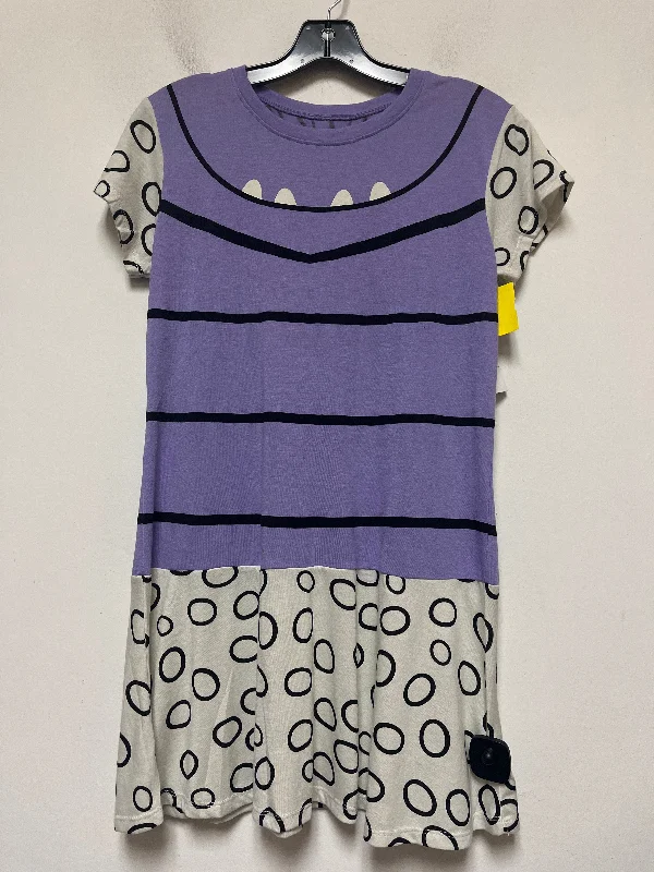 Top Short Sleeve By Walt Disney In Purple & White, Size: S