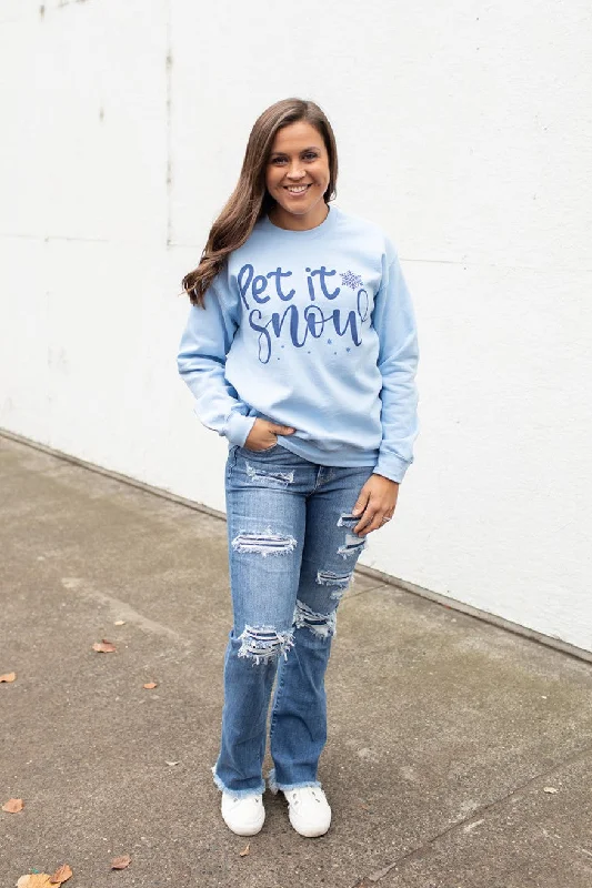 Blue Let It Snow Crewneck Sweatshirt (Unisex SM-2X)