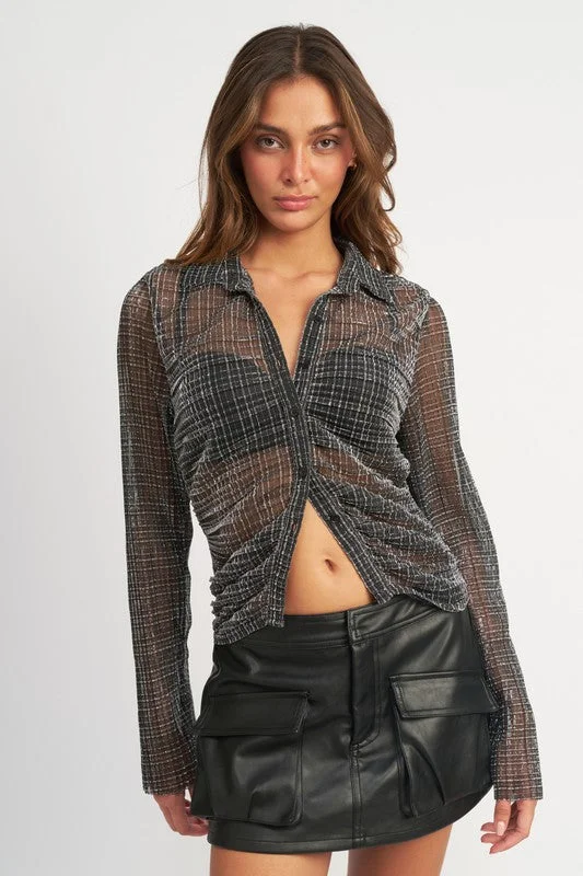 Sheer Button Down Nova Top *Online Only*