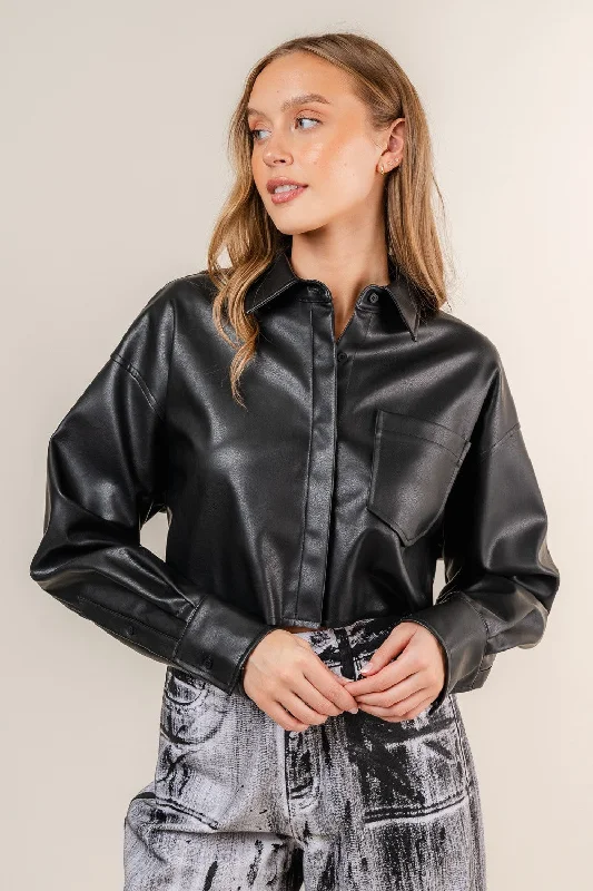 Fore Leather Cropped Shirt