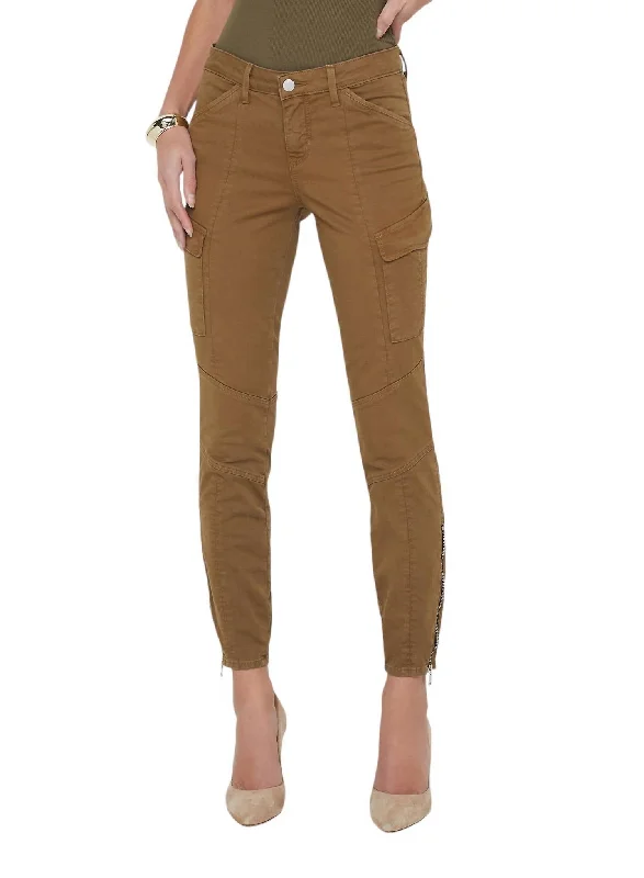 Patton Skinny Cargo Jean In Brown Olive