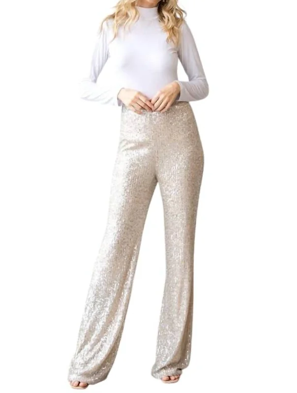 Sequins Dressy Long Pants In Gold